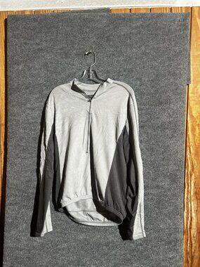 Novara Cycling Jersey Mens XL Gray Black 1/4 Zip Long Sleeve Pockets Bike